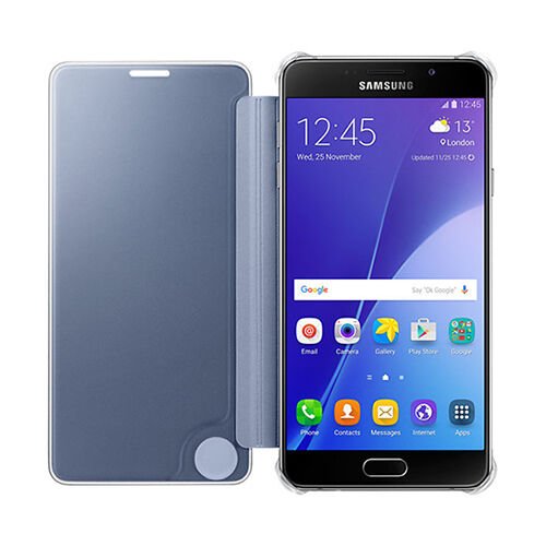 Galaxy A7 (2016) A710F ile Uyumlu Clear View Cover Siyah EF-ZA710CBEGWW (Out)