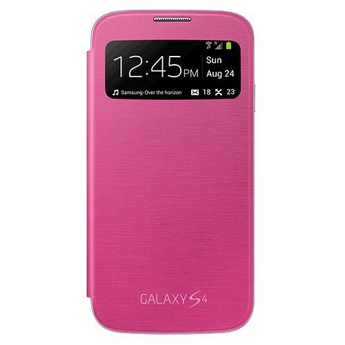 Galaxy S4 i9500 ile Uyumlu S View Cover Kılıf Pembe EF-CI950BPEGWW