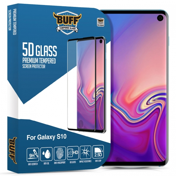 Buﬀ Galaxy S10 5D ile Uyumlu Glass Ekran Koruyucu