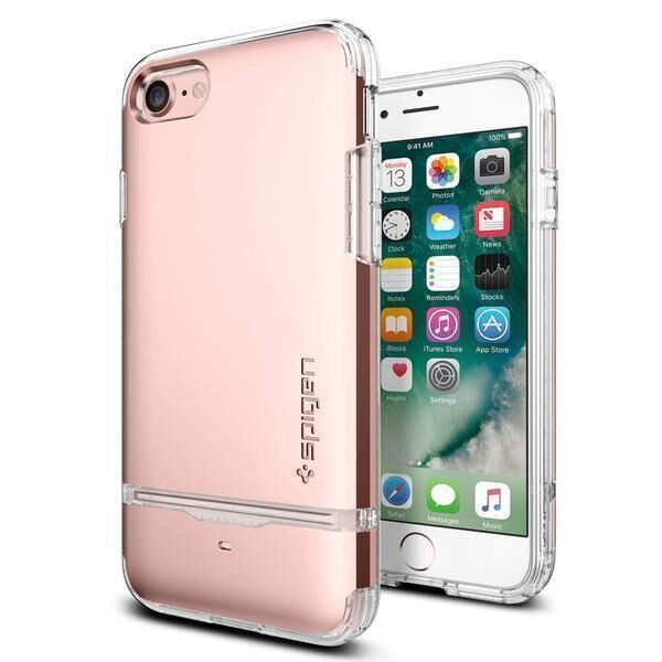 Spigen iPhone 7 ile Uyumlu Kılıf Flip Armor Rose Gold (Out)