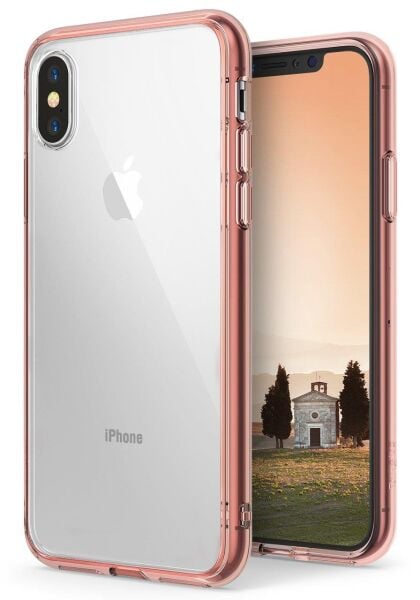 Ringke Fusion iPhone XS ile Uyumlu KIlıf Rose Gold