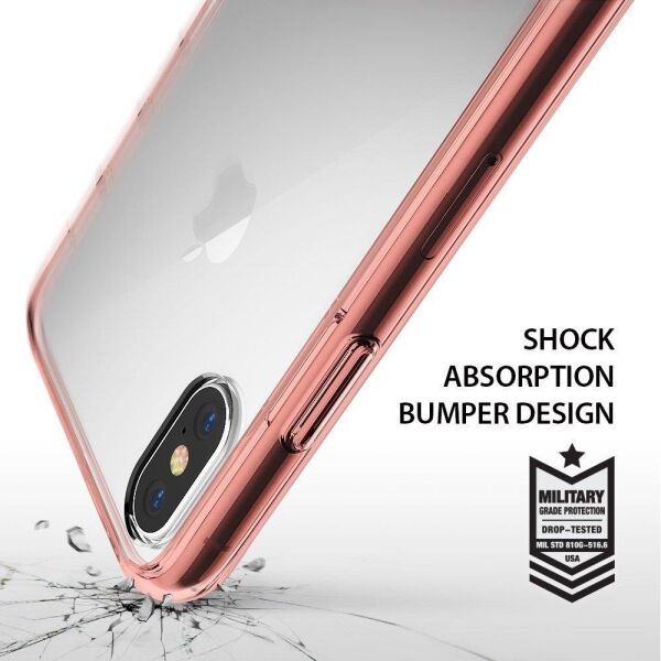 Ringke Fusion iPhone XS ile Uyumlu KIlıf Rose Gold