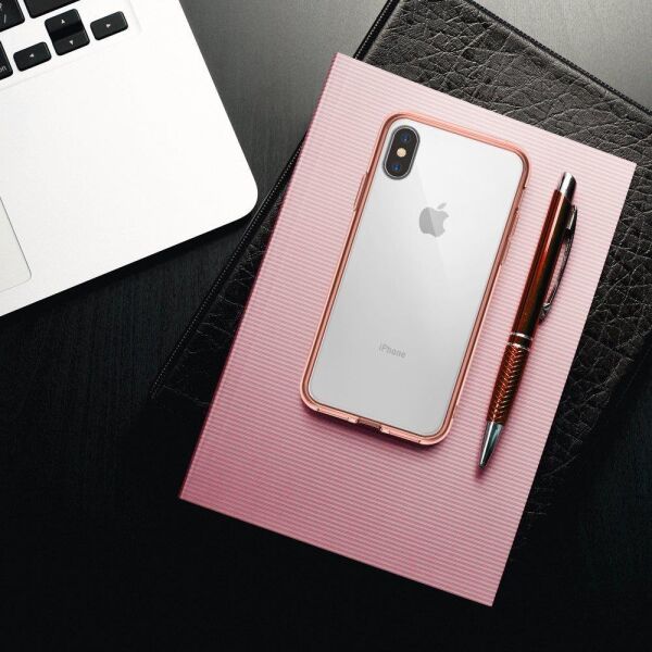 Ringke Fusion iPhone XS ile Uyumlu KIlıf Rose Gold