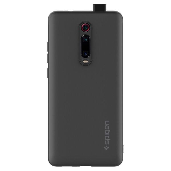 Spigen Mi 9T/ Mi 9T Pro ile Uyumlu Kılıf Silikon Fit Charcoal (Out)