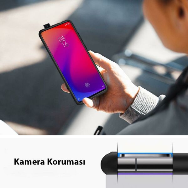 Spigen Mi 9T/ Mi 9T Pro ile Uyumlu Kılıf Silikon Fit Charcoal (Out)