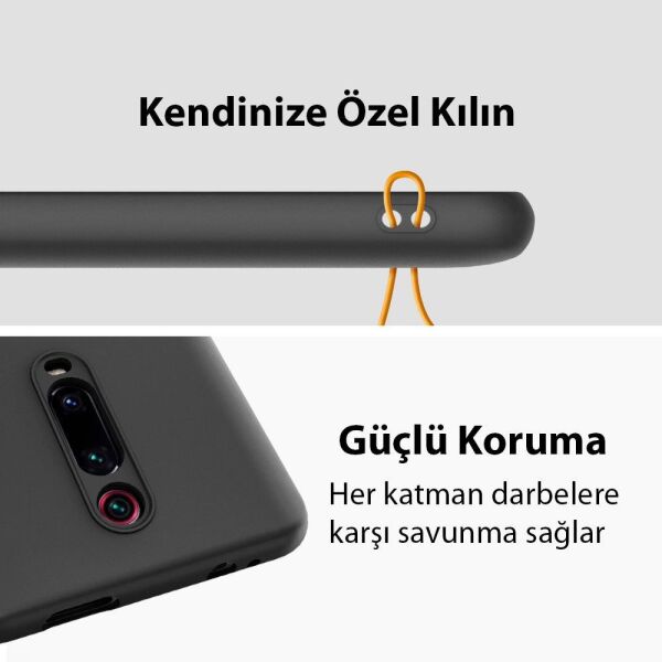 Spigen Mi 9T/ Mi 9T Pro ile Uyumlu Kılıf Silikon Fit Charcoal (Out)