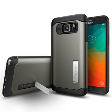 Spigen Galaxy Note 5 ile Uyumlu Kılıf Slim Armor Gun Metal