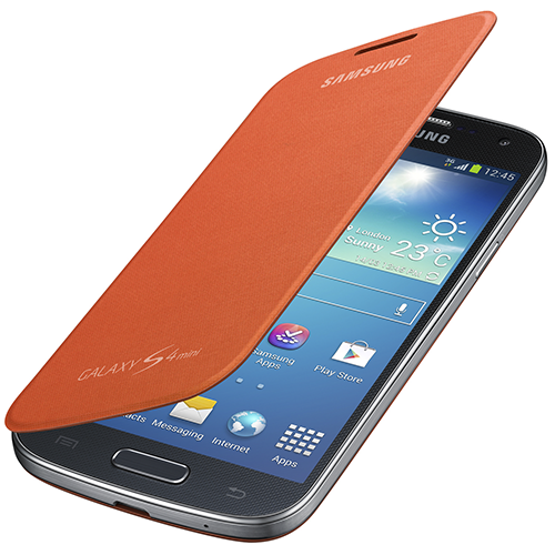 Galaxy S4 Mini i9190 ile Uyumlu Flip Cover Kılıf Turuncu EF-FI919BOEGWW