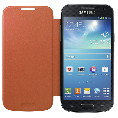 Galaxy S4 Mini i9190 ile Uyumlu Flip Cover Kılıf Turuncu EF-FI919BOEGWW