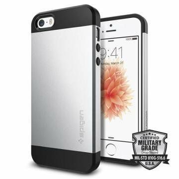 Spigen iPhone 5,5s,SE ile Uyumlu Kılıf Slim Armor Satin Silver