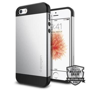 Spigen iPhone 5,5s,SE ile Uyumlu Kılıf Slim Armor Satin Silver