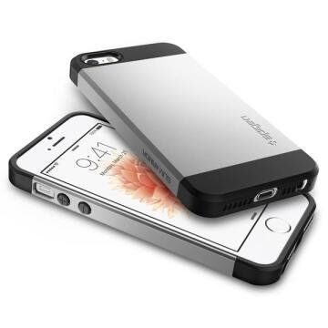 Spigen iPhone 5,5s,SE ile Uyumlu Kılıf Slim Armor Satin Silver