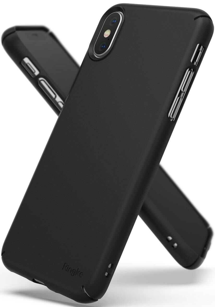 Ringke Slim iPhone XS ile Uyumlu KIlıf Black 4 Tarafı Saran Tam Koruma İnce Şık Tasarım