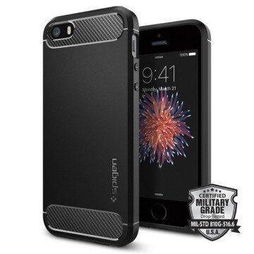 Spigen iPhone 5,5s,SE ile Uyumlu Kılıf Rugged Armor