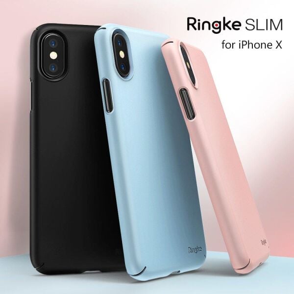 Ringke Slim iPhone XS ile Uyumlu KIlıf Peach Pink