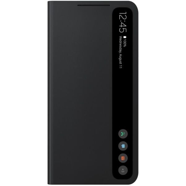 Galaxy S21 FE ile Uyumlu Smart Clear View Kılıf-Siyah EF-ZG990CBEGTR