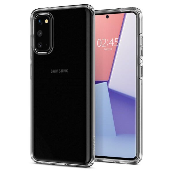Spigen Galaxy S20 ile Uyumlu Kılıf Crystal Flex Crystal Clear