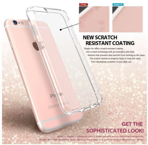 Ringke Air iPhone 6s Plus/ 6 Plus ile Uyumlu KIlıf Crystal Clear Ultra Hafif Esnek İnce Şeffaf Transparan