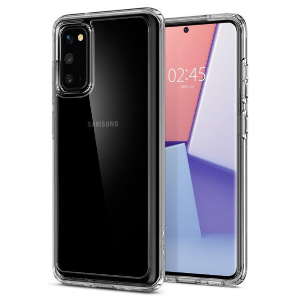 Spigen Galaxy S20 ile Uyumlu Kılıf Crystal Hybrid Crystal Clear