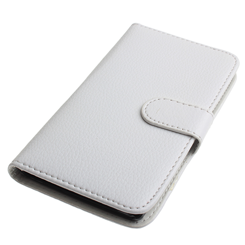 Lumia 925 ile Uyumlu Yan Model Deri Kılıf Beyaz Renk