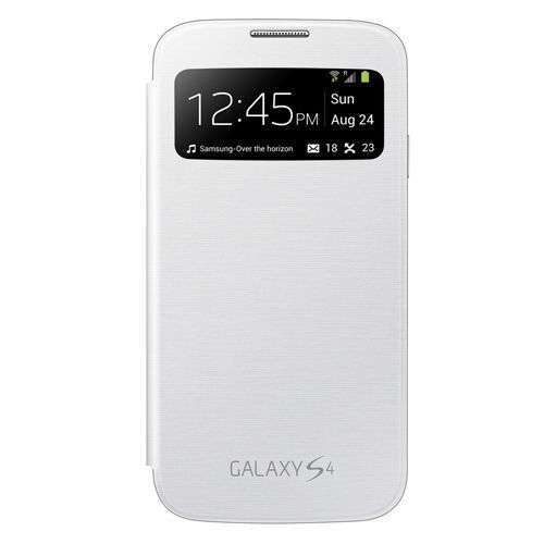 Galaxy S4 i9500 ile Uyumlu S View Cover Kılıf Beyaz EF-CI950BWEGWW