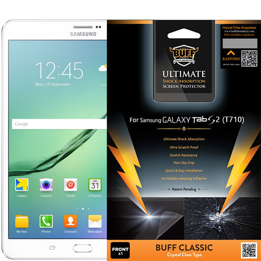 Buff Galaxy Tab S2 (T710) ile Uyumlu Darbe Emici Ekran Koruyucu Film