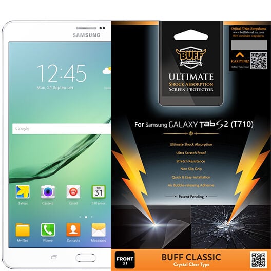 Buff Galaxy Tab S2 (T710) ile Uyumlu Darbe Emici Ekran Koruyucu Film