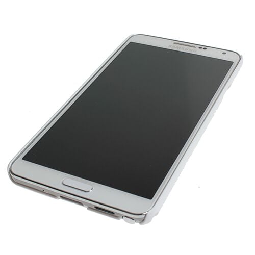 Galaxy Note 3 N9000 ile Uyumlu Sert Kauçuk Kılıf Beyaz Renk