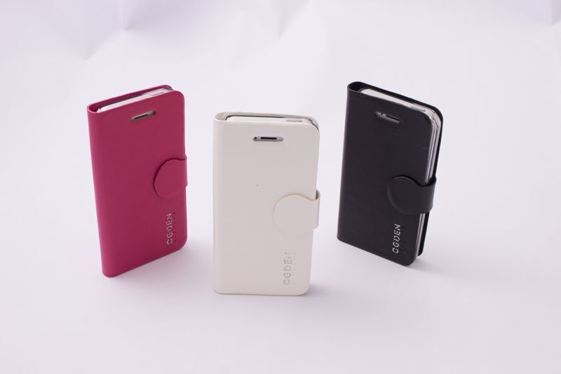 Jopus Lumia 1020 ile Uyumlu Ogden Suni Deri KK-055 Yan Kapaklı Koruma Kılıfı Beyaz