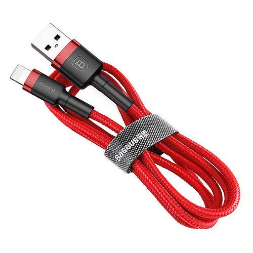 Baseus Lightning 1 Metre Kevlar Kablo Kırmızı-Siyah