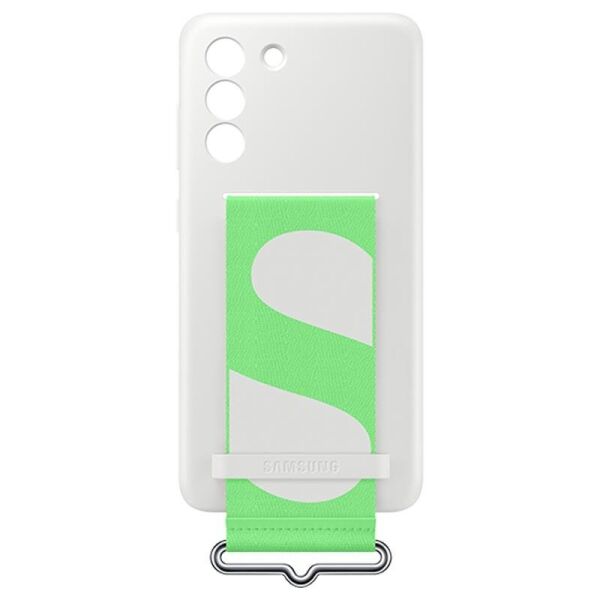 Galaxy S21 FE ile Uyumlu Kayışlı Silikon Kılıf Beyaz-EF-GG990TWEGWW