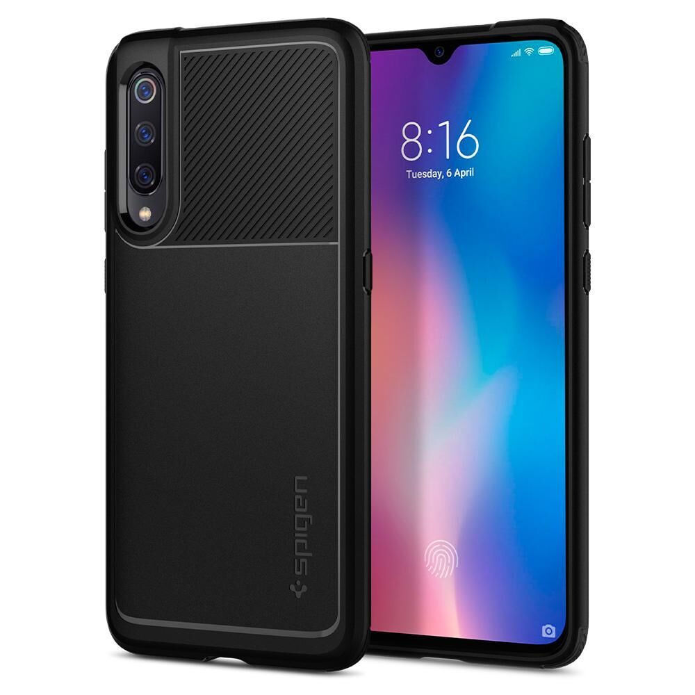 Spigen Mi 9 ile Uyumlu Kılıf Rugged Armor Matte Blac
