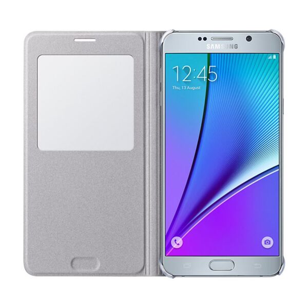 Galaxy Note 5 ile Uyumlu Kılıf S View Cover EF-CN920PSEGTR Gümüş