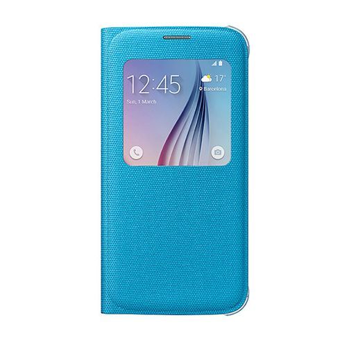 Galaxy S6 ile Uyumlu S View Cover (Tekstil) Mavi EF-CG920BLEGWW