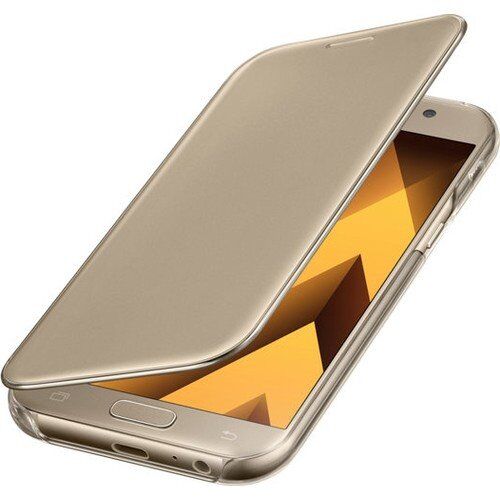 Galaxy A7(2017) ile Uyumlu Clear View Cover Kılıf Gold EF-ZA720CFEGWW
