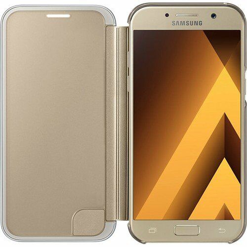 Galaxy A7(2017) ile Uyumlu Clear View Cover Kılıf Gold EF-ZA720CFEGWW