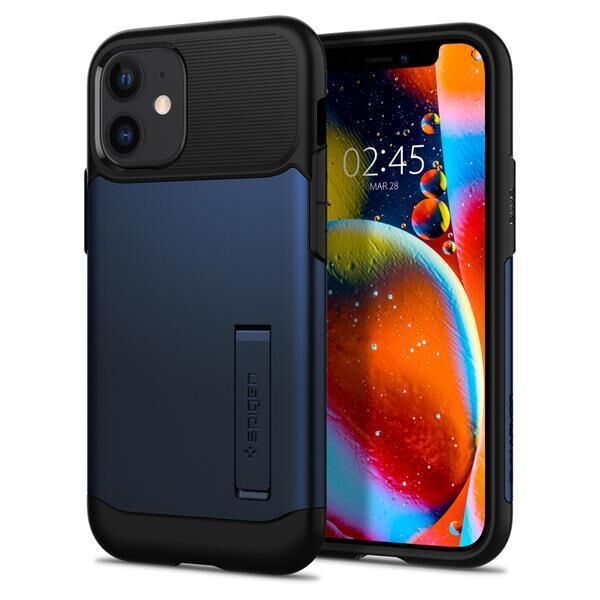 Spigen iPhone 12 Mini ile Uyumlu Kılıf Slim Armor Navy Blue