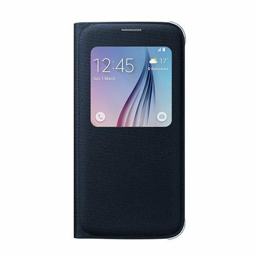 Galaxy S6 ile Uyumlu S View Cover (Tekstil) Siyah EF-CG920BBEGWW