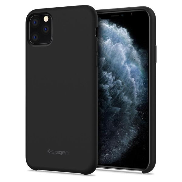 Spigen iPhone 11 Pro Max ile Uyumlu Kılıf Silikon Fit Black