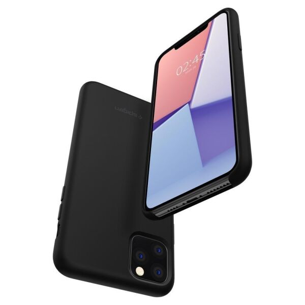 Spigen iPhone 11 Pro Max ile Uyumlu Kılıf Silikon Fit Black