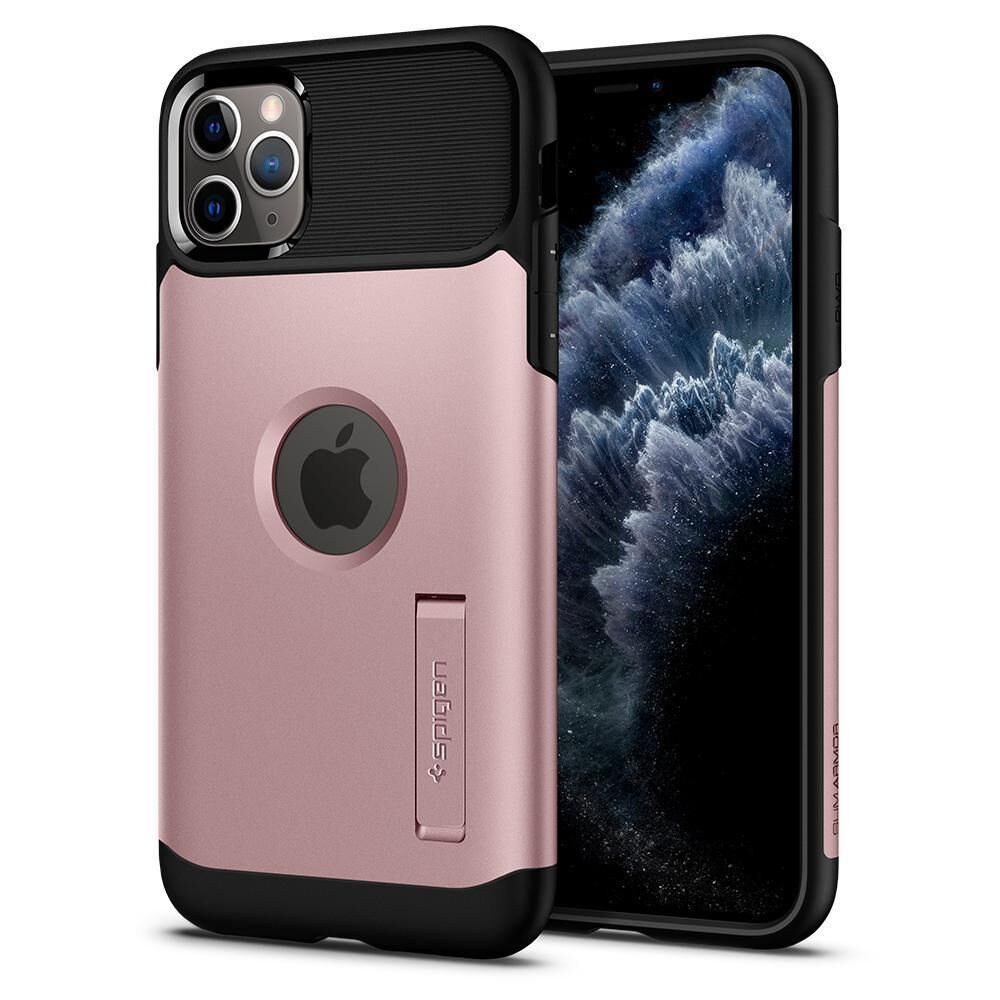 Spigen iPhone 11 Pro Max ile Uyumlu Kılıf Slim Armor Rose Gold