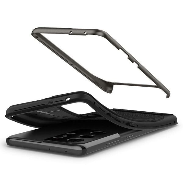 Spigen Galaxy S21 Ultra ile Uyumlu Kılıf Neo Hybrid Gunmetal