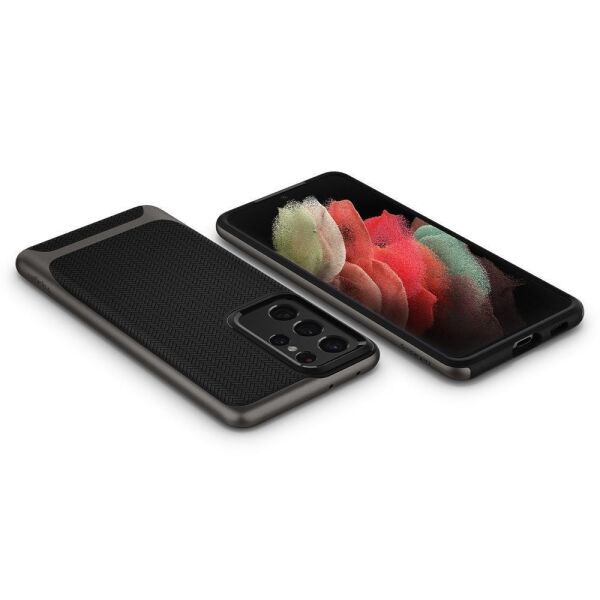 Spigen Galaxy S21 Ultra ile Uyumlu Kılıf Neo Hybrid Gunmetal