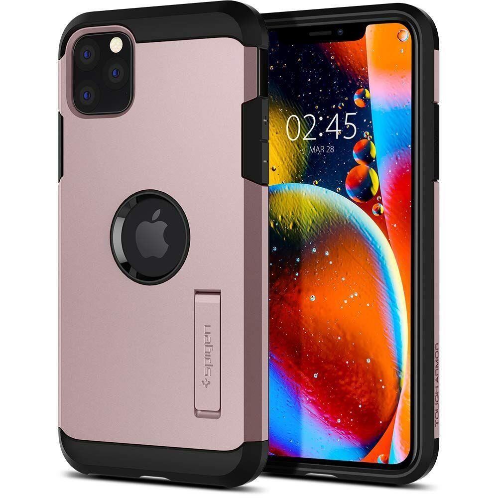 Spigen iPhone 11 Pro Max ile Uyumlu Kılıf Tough Armor Rose Gold