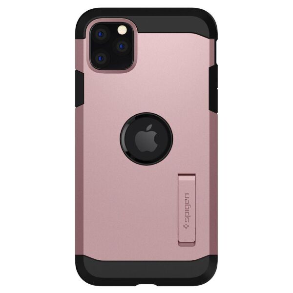 Spigen iPhone 11 Pro Max ile Uyumlu Kılıf Tough Armor Rose Gold