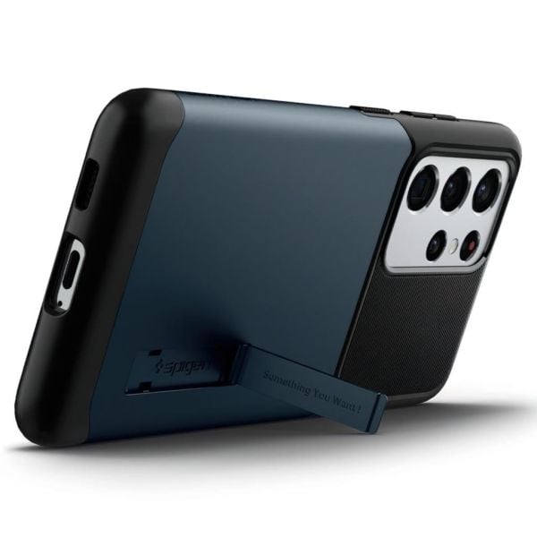 Spigen Galaxy S21 Ultra ile Uyumlu Kılıf Slim Armor Metal Slate