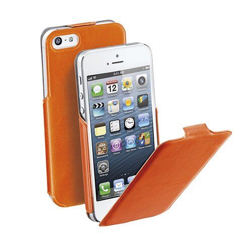 Cellular Line iPhone SE/5S/5 ile Uyumlu Flap Flat Kapaklı Kılıf Turuncu FLAPSLIMIPHONE5O (Out)