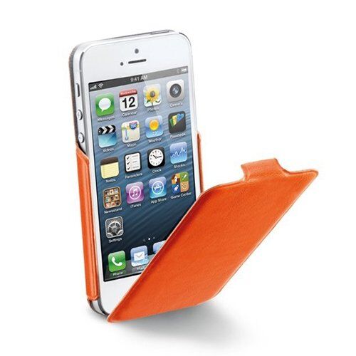 Cellular Line iPhone SE/5S/5 ile Uyumlu Flap Flat Kapaklı Kılıf Turuncu FLAPSLIMIPHONE5O (Out)