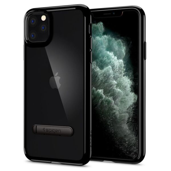 Spigen iPhone 11 Pro Max ile Uyumlu Kılıf Ultra Hybrid S Jet Black
