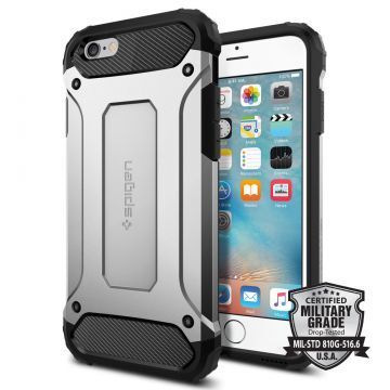 Spigen iPhone 6/6s ile Uyumlu Kılıf Tough Armor Tech Satin Silver